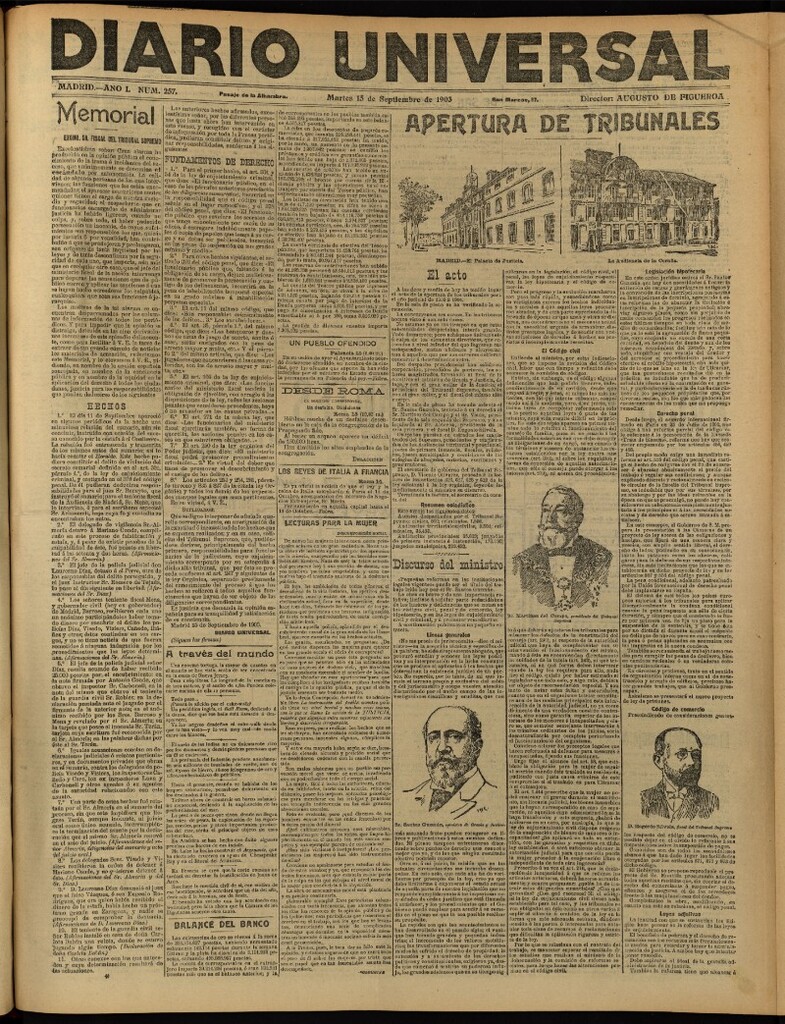 Miniatura de Diario Universal del 15 de septiembre de 1903, edición de noche