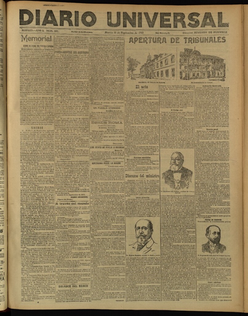 Miniatura de Diario Universal del 15 de septiembre de 1903, edición de tarde