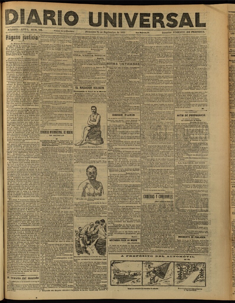 Miniatura de Diario Universal del 16 de septiembre de 1903, edición de noche