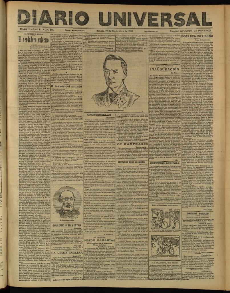 Miniatura de Diario Universal del 19 de septiembre de 1903, edición de tarde