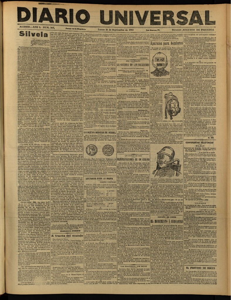 Miniatura de Diario Universal del 21 de septiembre de 1903, edición de noche