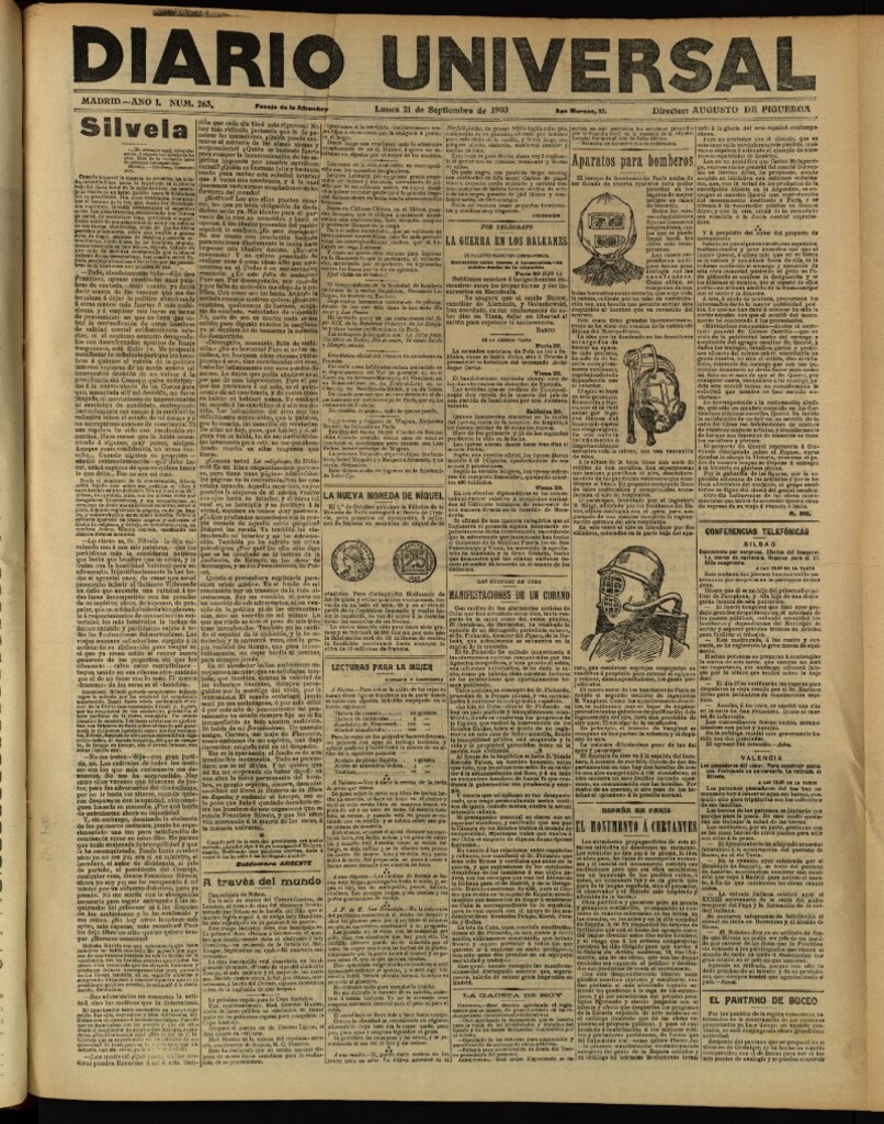 Miniatura de Diario Universal del 21 de septiembre de 1903, edición de tarde