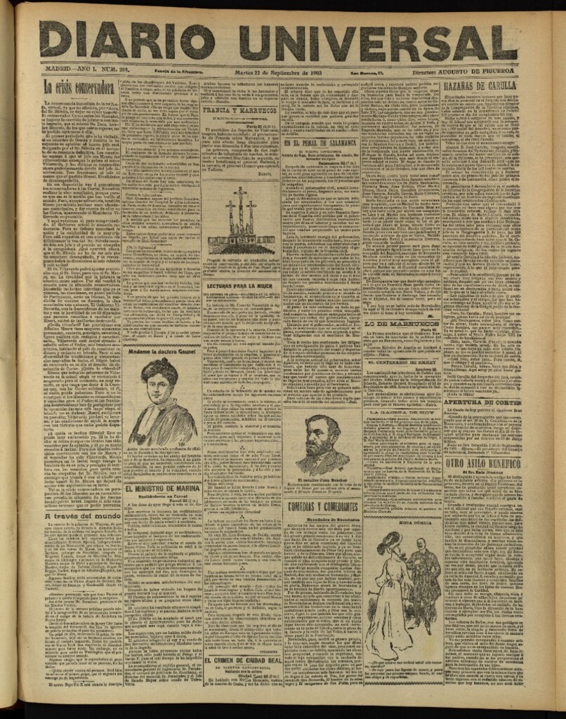 Miniatura de Diario Universal del 22 de septiembre de 1903, edición de tarde