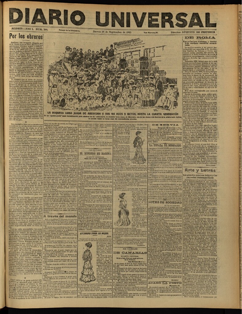 Miniatura de Diario Universal del 24 de septiembre de 1903, edición de noche