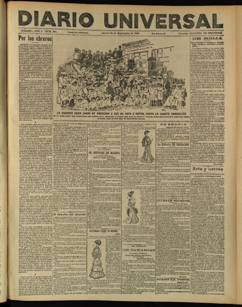 Miniatura de Diario Universal del 24 de septiembre de 1903, edición de tarde