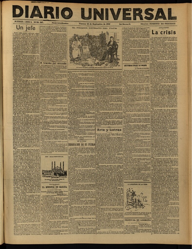 Miniatura de Diario Universal del 25 de septiembre de 1903, edición de noche