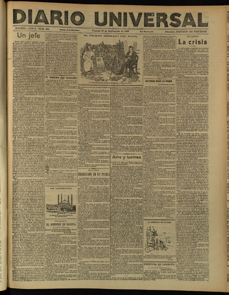 Miniatura de Diario Universal del 25 de septiembre de 1903, edición de tarde