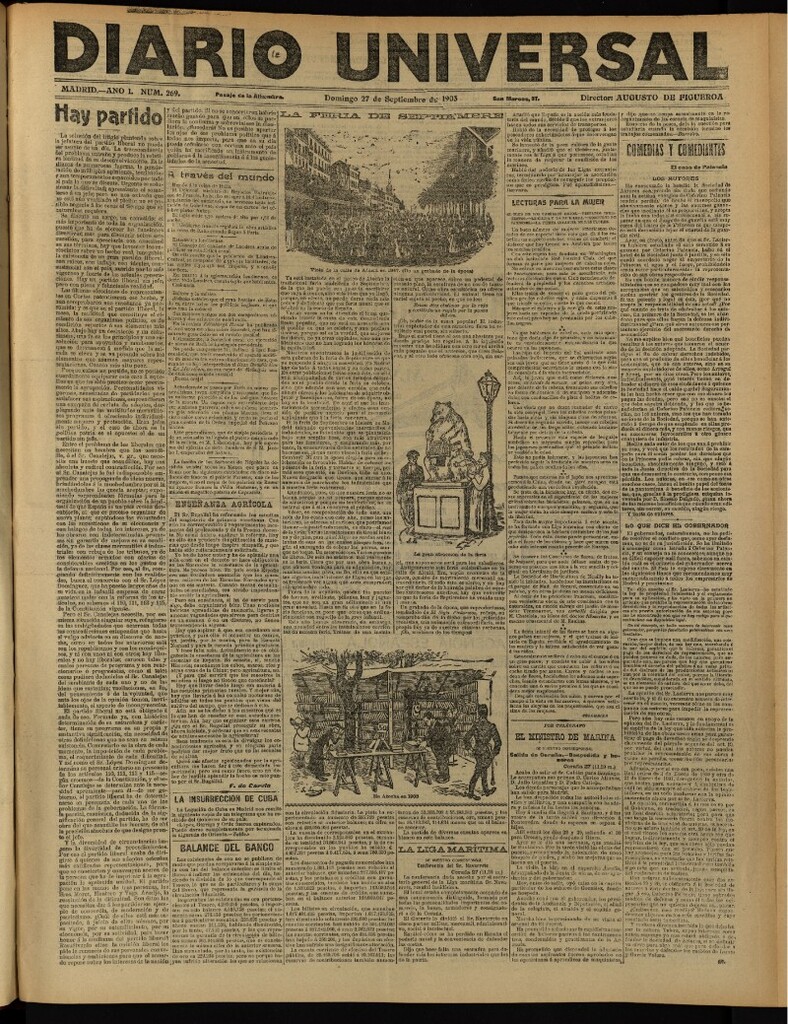 Miniatura de Diario Universal del 27 de septiembre de 1903, edición de noche