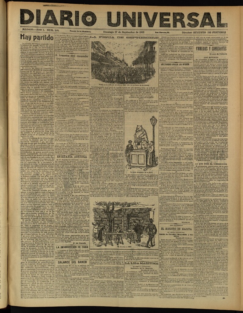Miniatura de Diario Universal del 27 de septiembre de 1903, edición de tarde