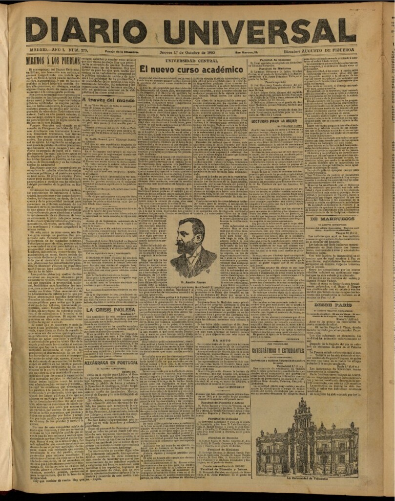 Miniatura de Diario Universal del 1 de octubre de 1903, edición de noche