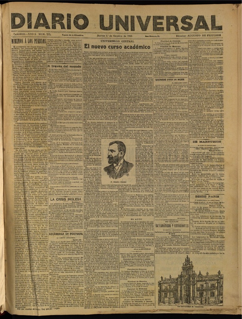 Miniatura de Diario Universal del 1 de octubre de 1903, edición de tarde