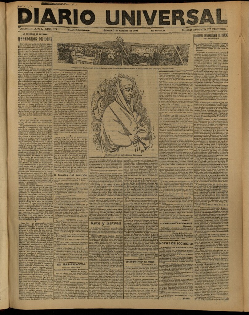 Miniatura de Diario Universal del 3 de octubre de 1903, edición de noche