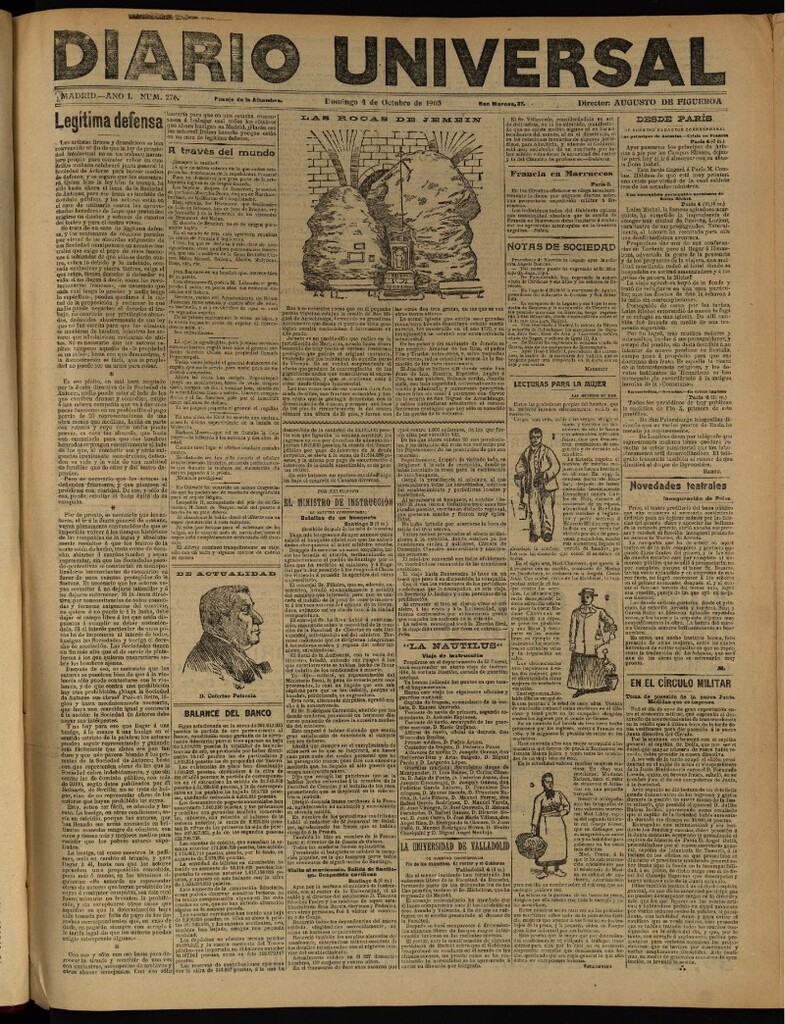 Miniatura de Diario Universal del 4 de octubre de 1903, edición de tarde