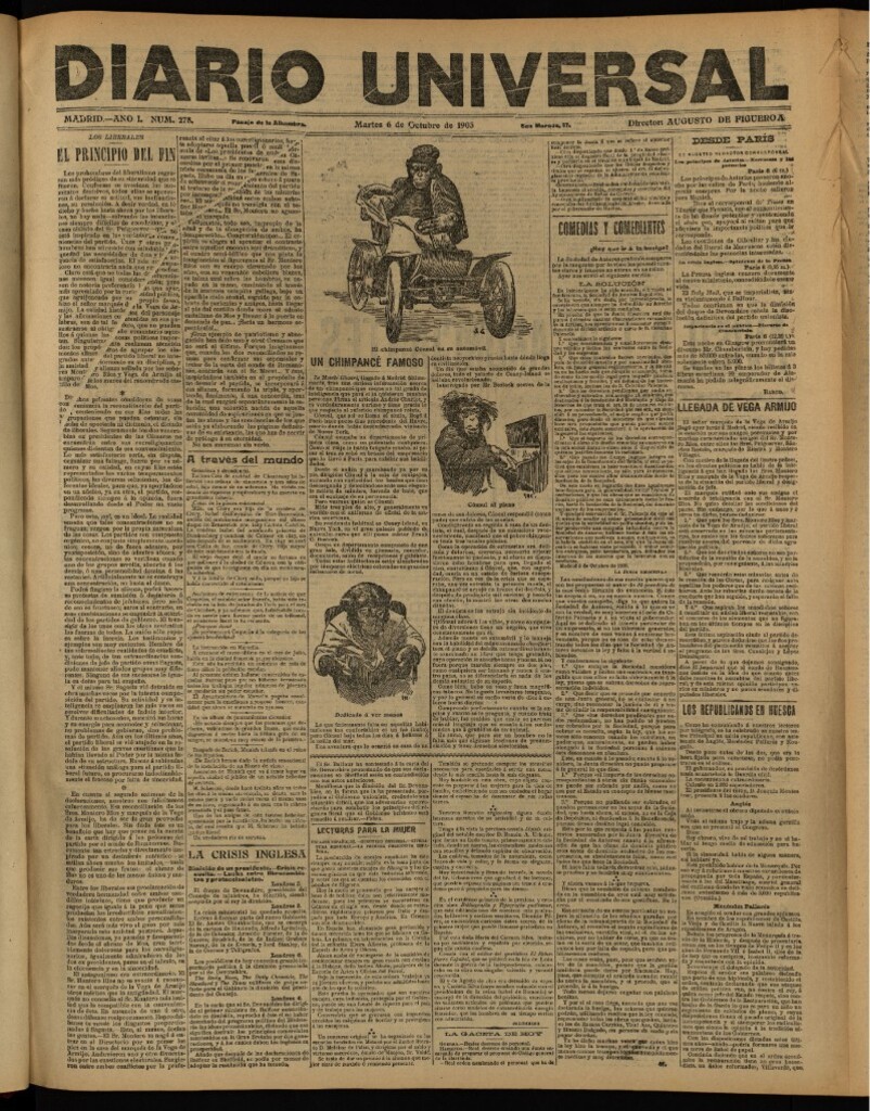 Miniatura de Diario Universal del 6 de octubre de 1903, edición de noche