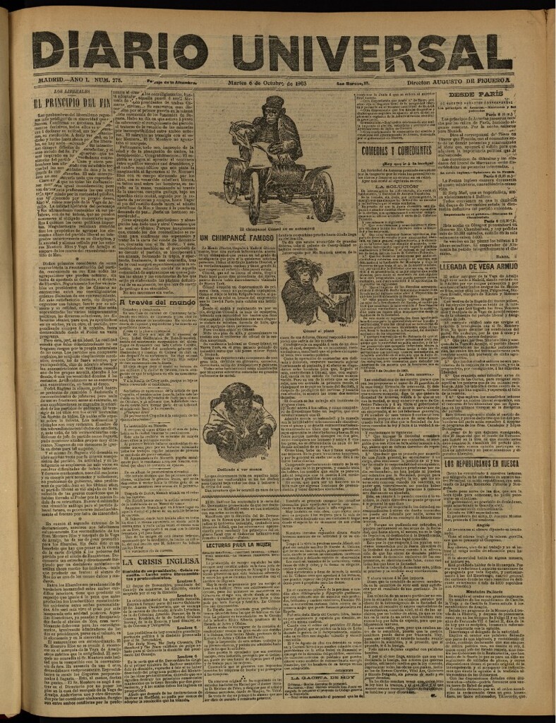 Miniatura de Diario Universal del 6 de octubre de 1903, edición de tarde