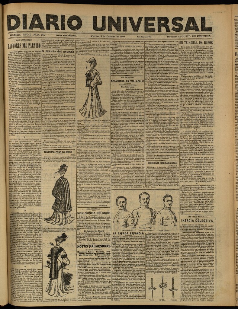 Miniatura de Diario Universal del 9 de octubre de 1903, edición de tarde