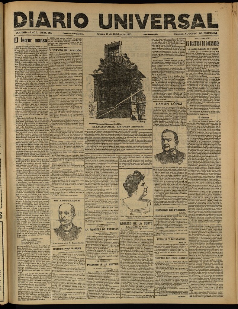 Miniatura de Diario Universal del 10 de octubre de 1903, edición de tarde