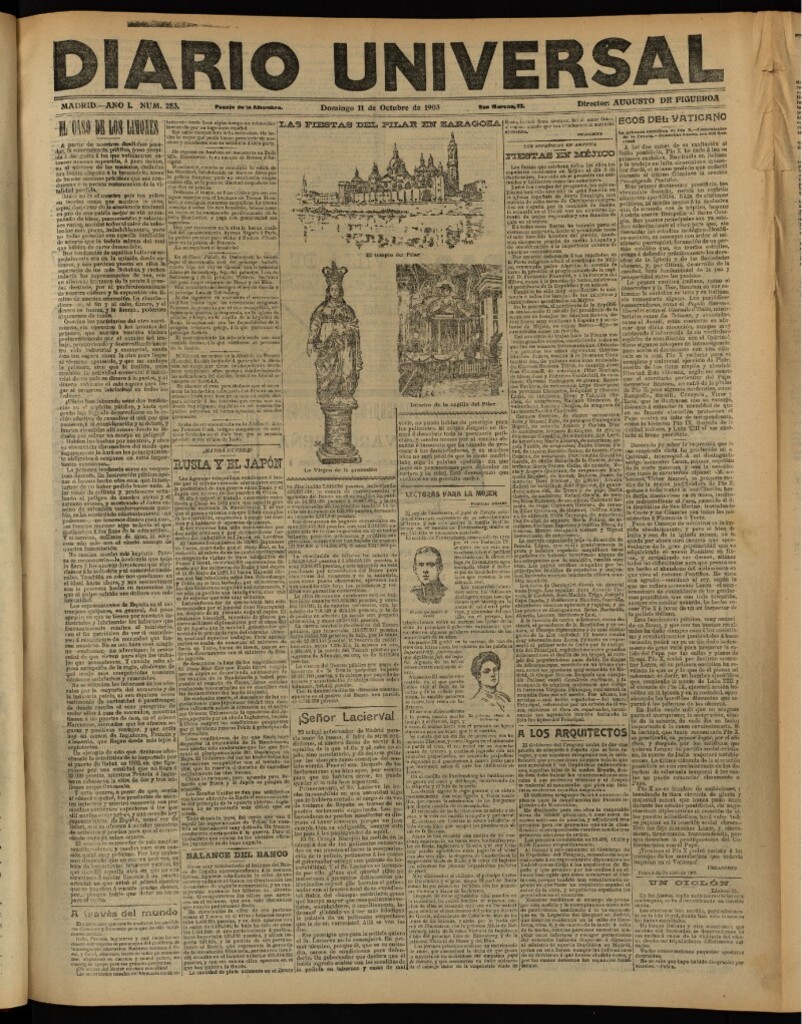 Miniatura de Diario Universal del 11 de octubre de 1903, edición de noche