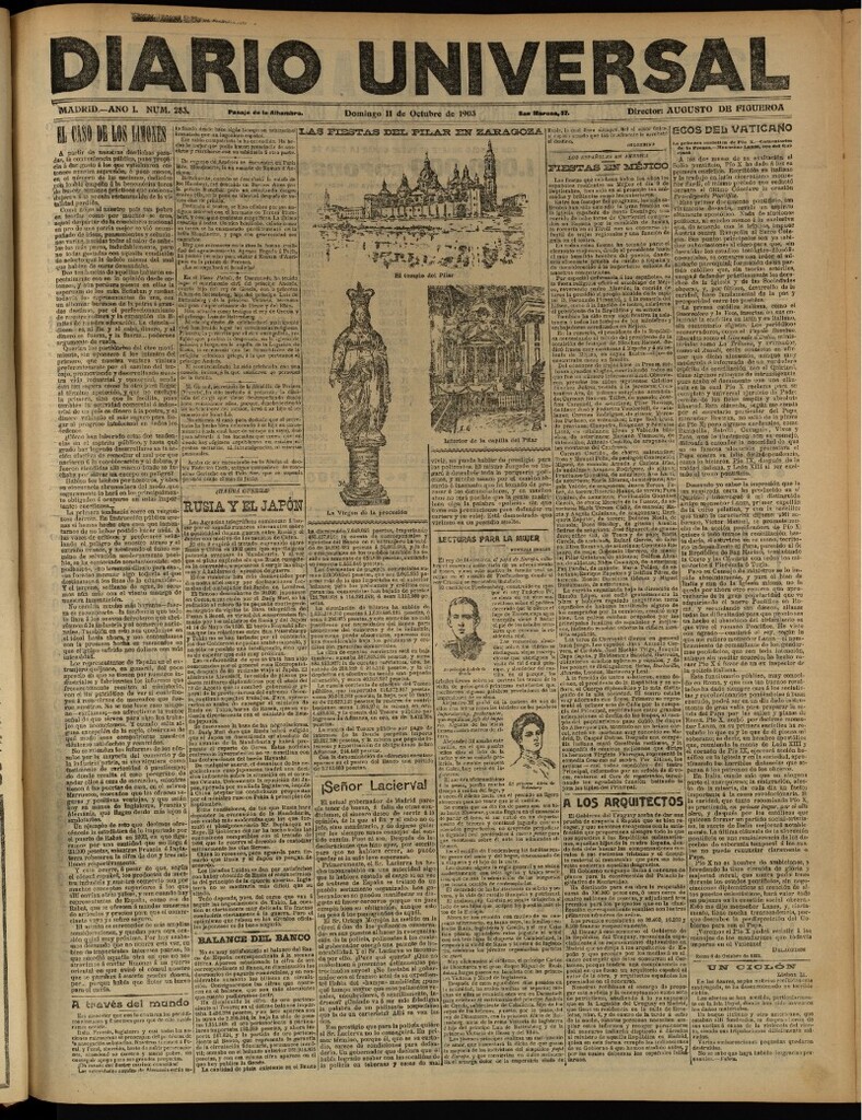 Miniatura de Diario Universal del 11 de octubre de 1903, edición de tarde