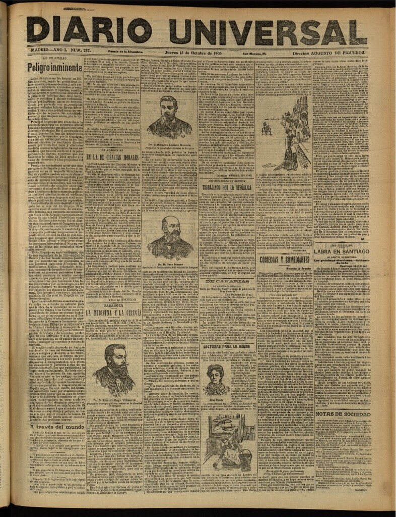 Miniatura de Diario Universal del 15 de octubre de 1903, edición de tarde