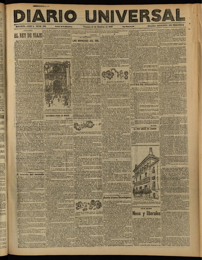 Miniatura de Diario Universal del 16 de octubre de 1903, edición de noche