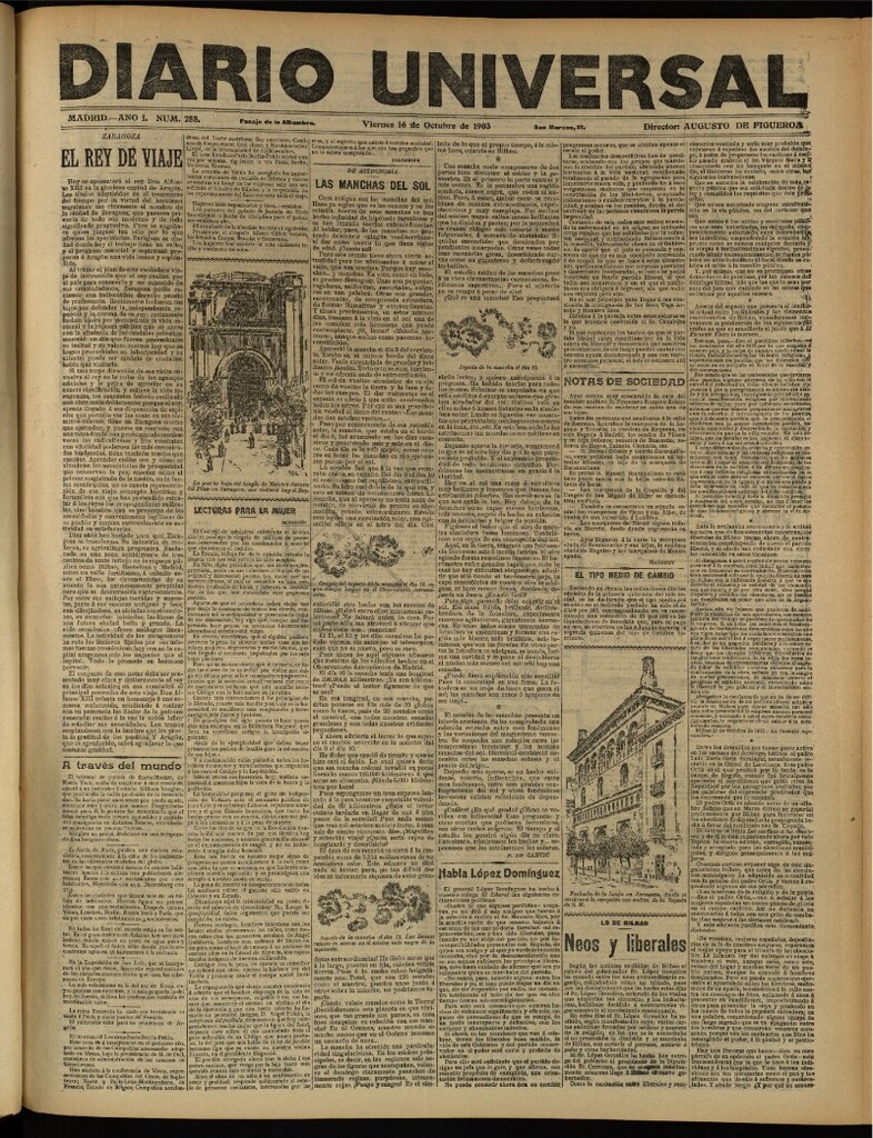 Miniatura de Diario Universal del 16 de octubre de 1903, edición de tarde