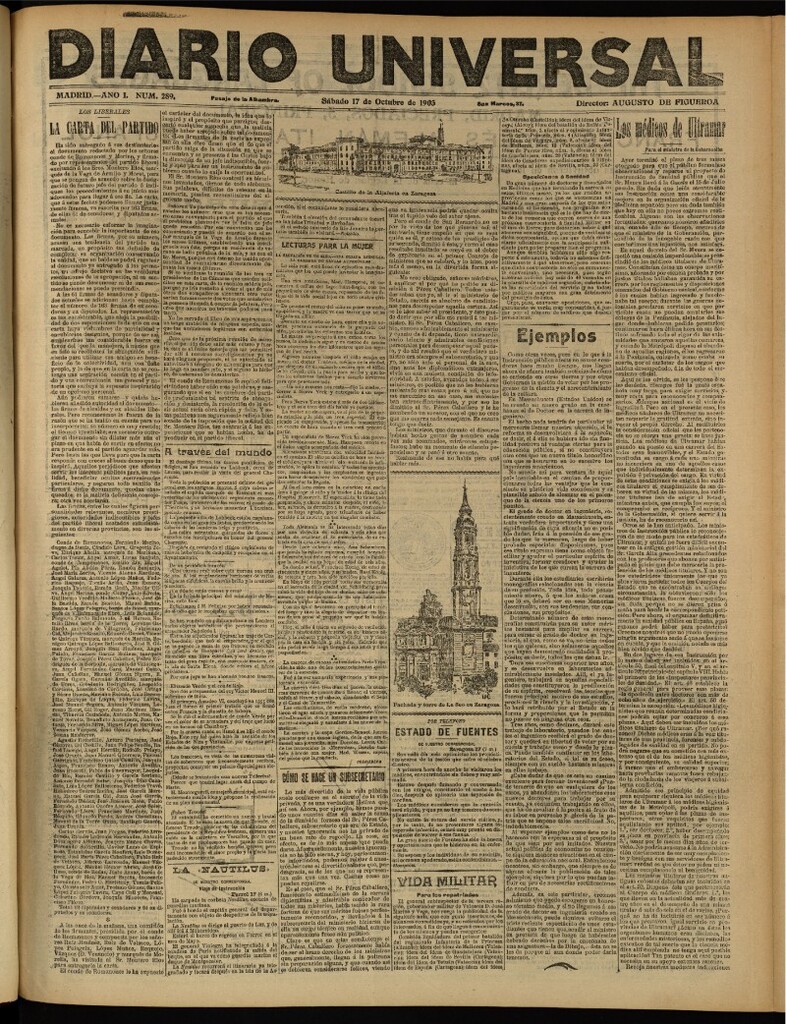 Miniatura de Diario Universal del 17 de octubre de 1903, edición de tarde