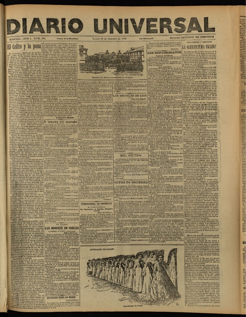 Miniatura de Diario Universal del 19 de octubre de 1903, edición de noche