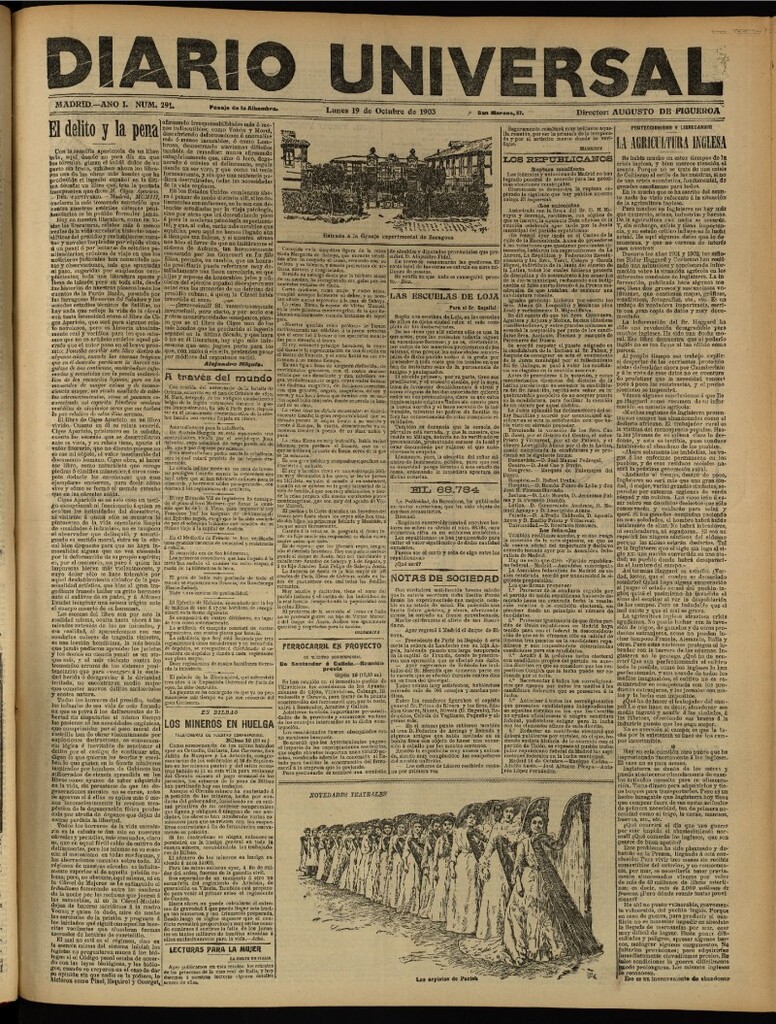 Miniatura de Diario Universal del 19 de octubre de 1903, edición de tarde