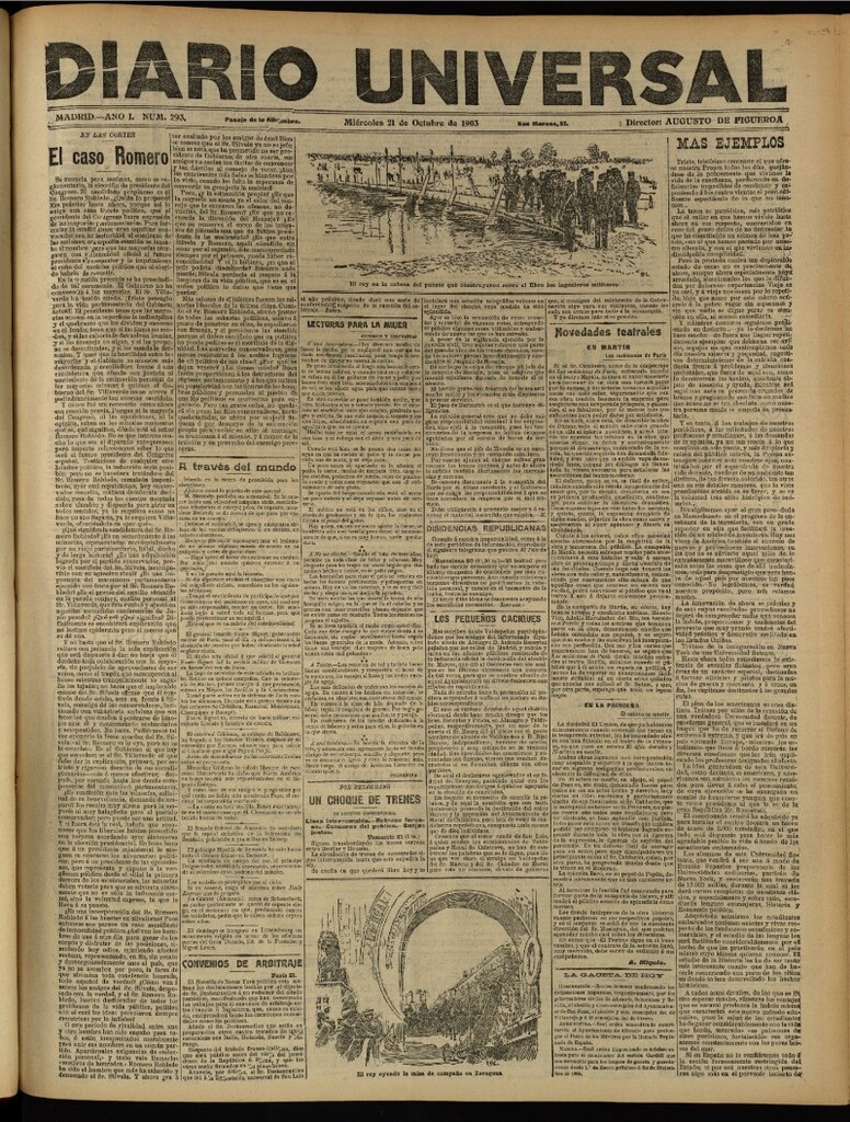 Miniatura de Diario Universal del 21 de octubre de 1903, edición de tarde