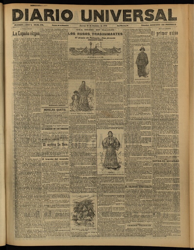 Miniatura de Diario Universal del 22 de octubre de 1903, edición de noche