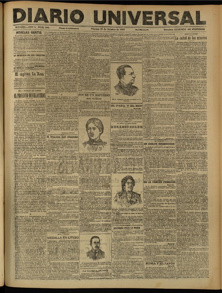 Miniatura de Diario Universal del 23 de octubre de 1903, edición de tarde
