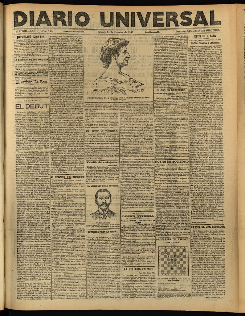 Miniatura de Diario Universal del 24 de octubre de 1903, edición de noche
