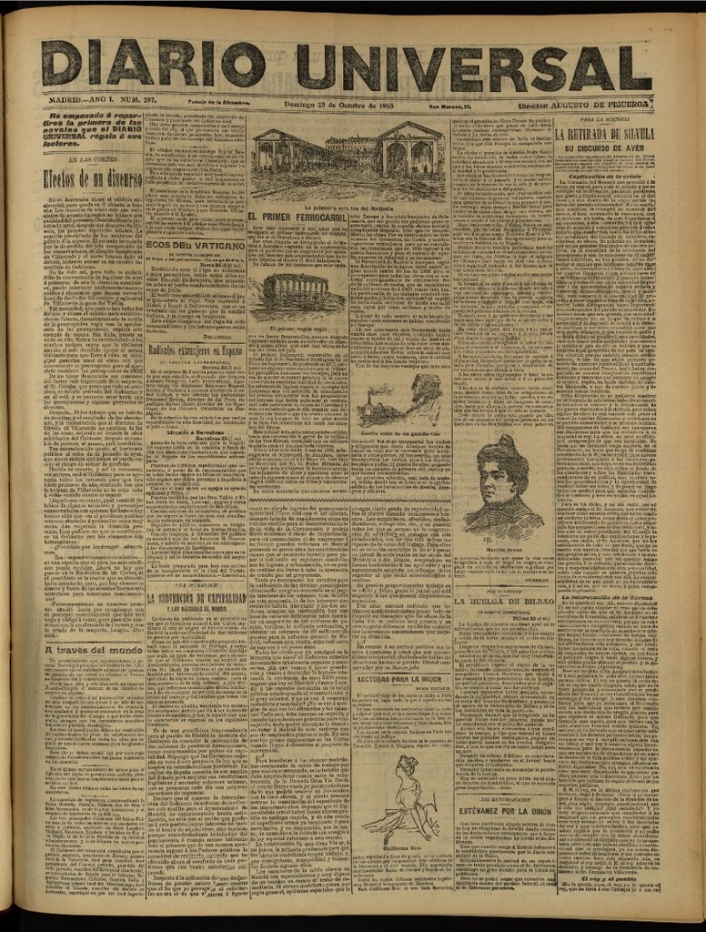 Miniatura de Diario Universal del 25 de octubre de 1903, edición de tarde