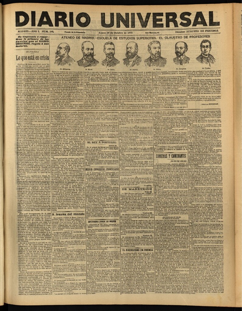 Miniatura de Diario Universal del 26 de octubre de 1903, edición de noche