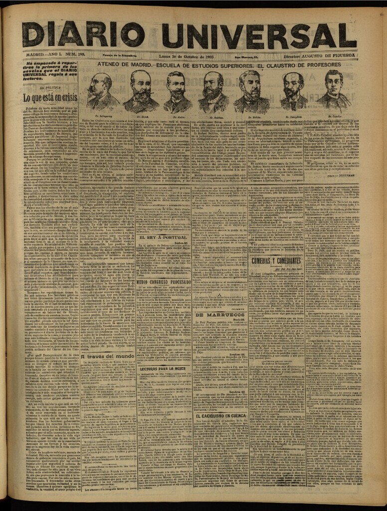 Miniatura de Diario Universal del 26 de octubre de 1903, edición de tarde