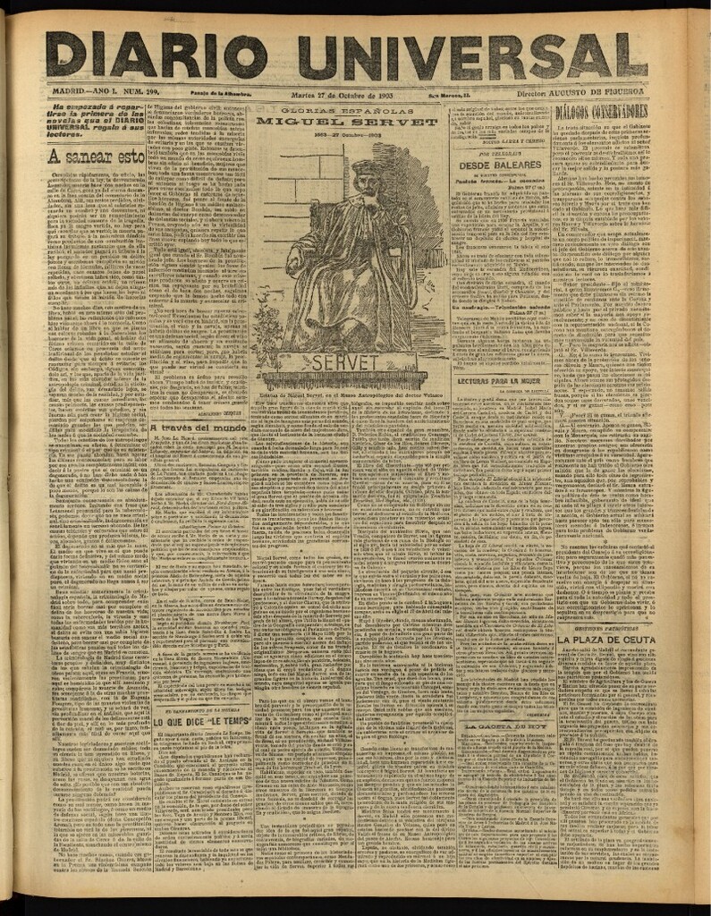Miniatura de Diario Universal del 27 de octubre de 1903, edición de noche