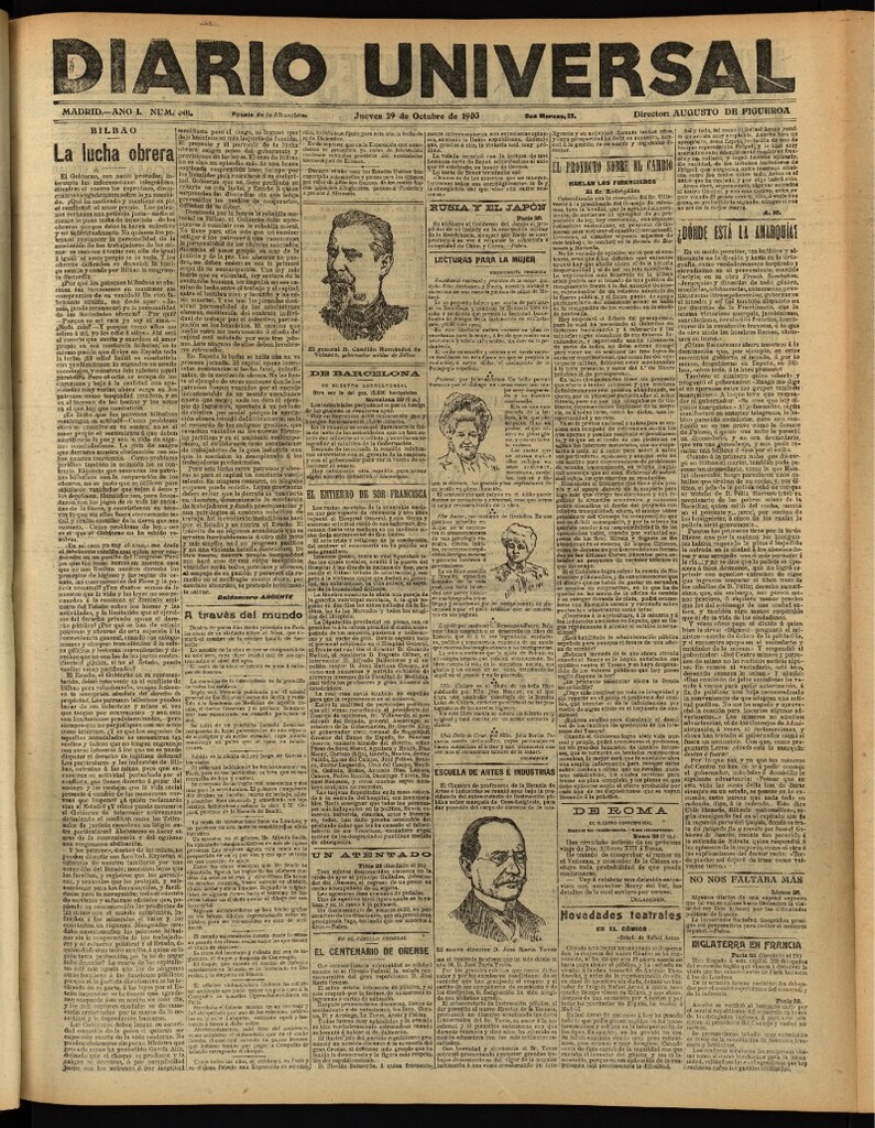 Miniatura de Diario Universal del 29 de octubre de 1903, edición de noche
