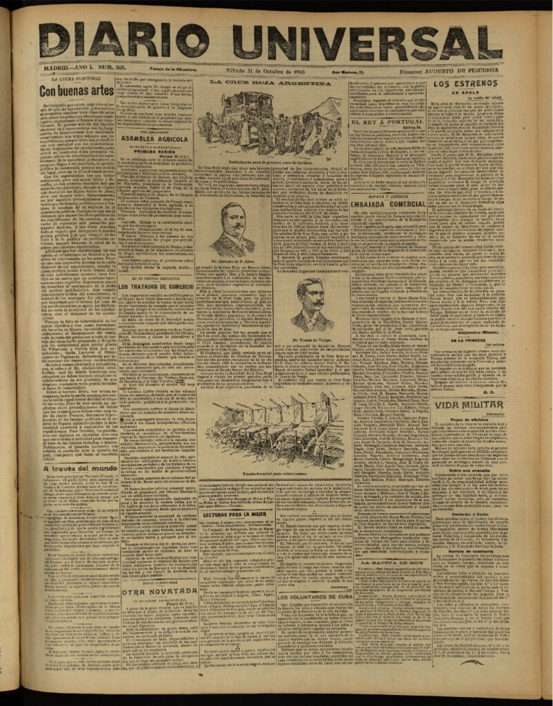 Miniatura de Diario Universal del 31 de octubre de 1903, edición de tarde