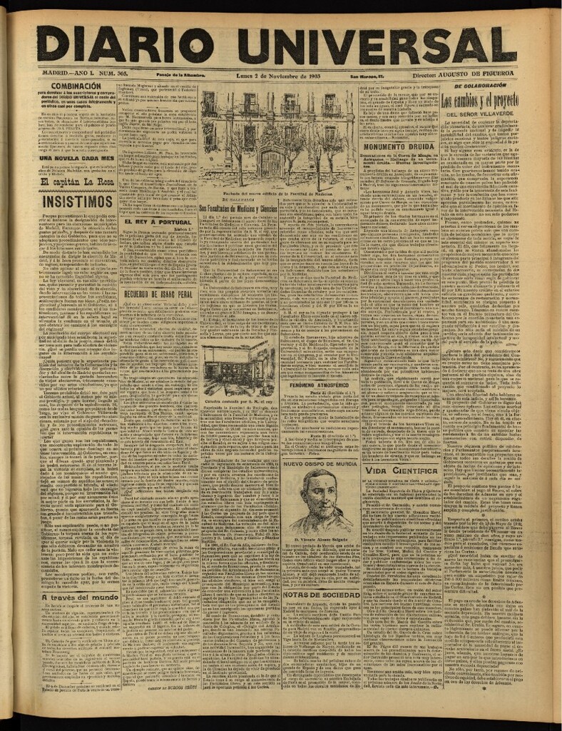 Miniatura de Diario Universal del 2 de noviembre de 1903, edición de noche