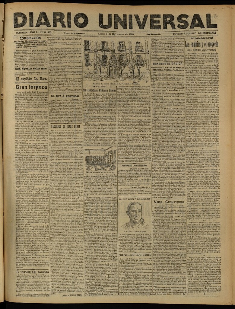 Miniatura de Diario Universal del 2 de noviembre de 1903, edición de tarde