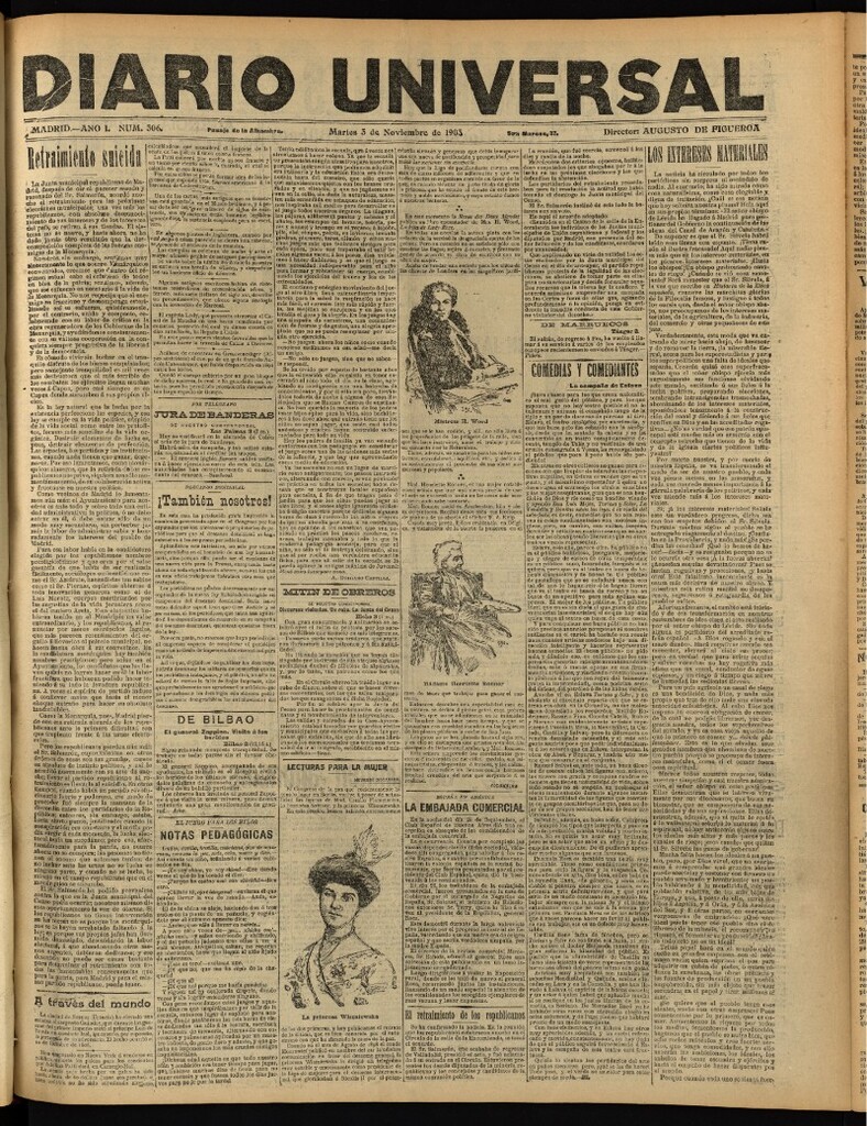Miniatura de Diario Universal del 3 de noviembre de 1903, edición de noche