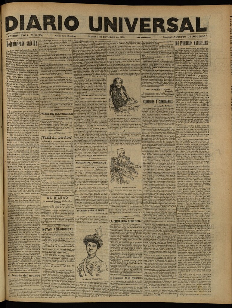 Miniatura de Diario Universal del 3 de noviembre de 1903, edición de tarde