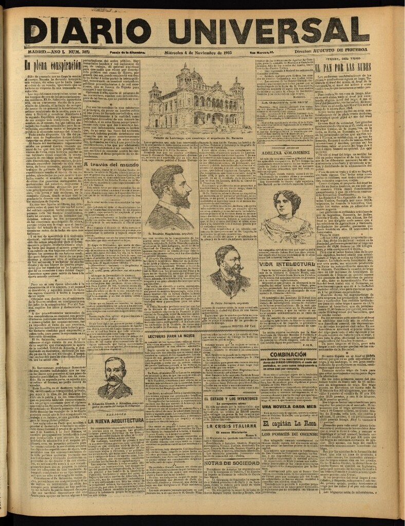 Miniatura de Diario Universal del 4 de noviembre de 1903, edición de noche