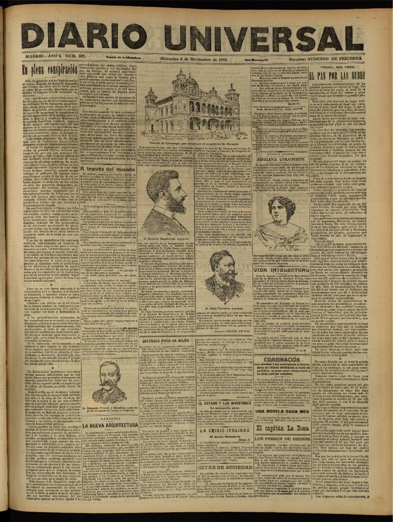 Miniatura de Diario Universal del 4 de noviembre de 1903, edición de tarde