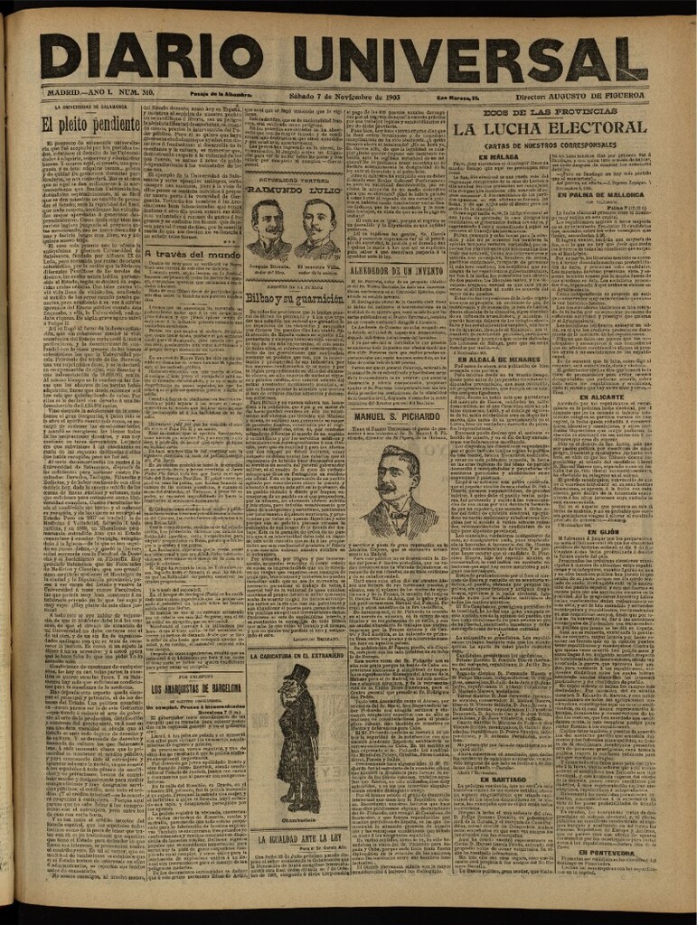 Miniatura de Diario Universal del 7 de noviembre de 1903, edición de tarde