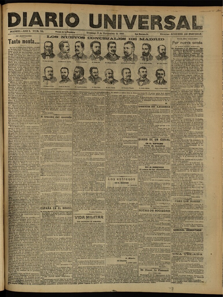 Miniatura de Diario Universal del 8 de noviembre de 1903, edición de tarde