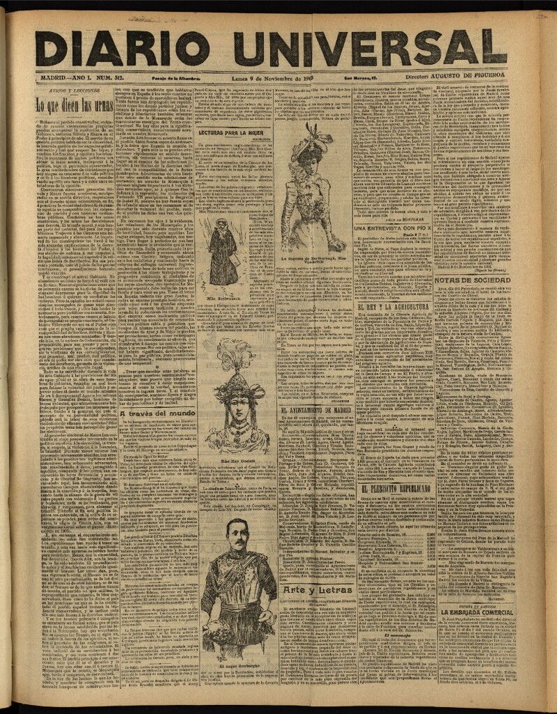 Miniatura de Diario Universal del 9 de noviembre de 1903, edición de noche
