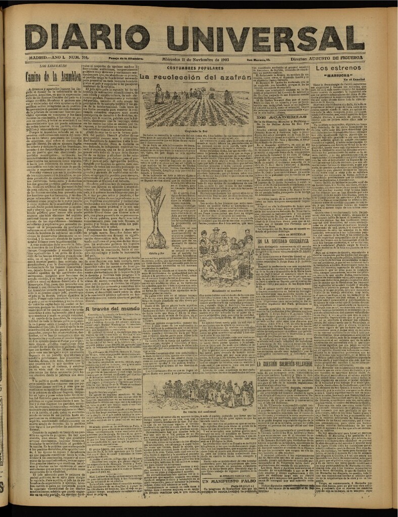Miniatura de Diario Universal del 11 de noviembre de 1903, edición de tarde