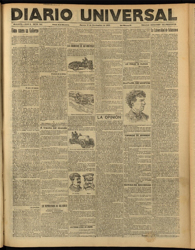 Miniatura de Diario Universal del 12 de noviembre de 1903, edición de noche